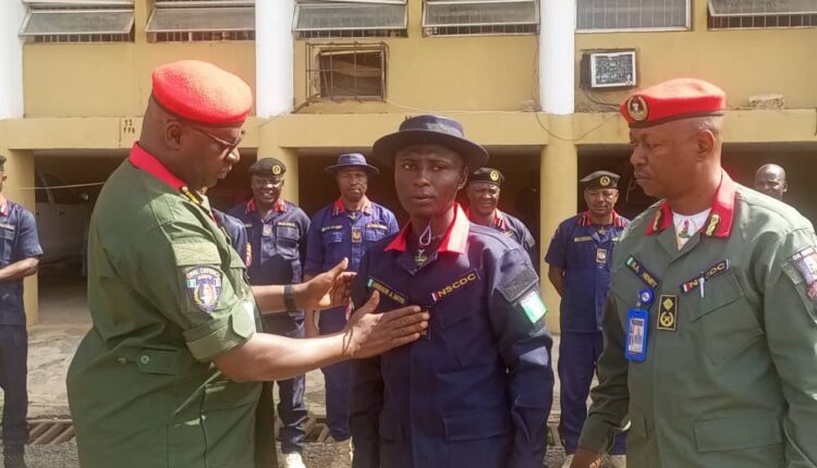 NSCDC Promotes Officer Who Returned Hajj Pilgrim’s Lost Bag Containing Foreign Currency