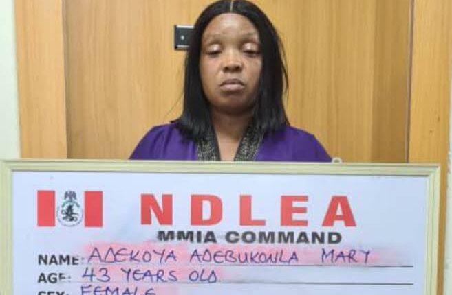 NDLEA Arrests Woman With 2.2kg Cocaine Hidden in Bag Walls at Lagos Airport