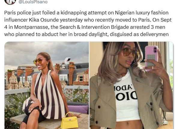 French Police Thwart Attempted Kidnapping of Nigerian Entrepreneur Kika Osunde in Paris