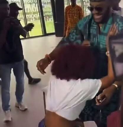 Tacha Kneels to Greet Ebuka at Guinness World Record Event, Fans Applaud Her Humility