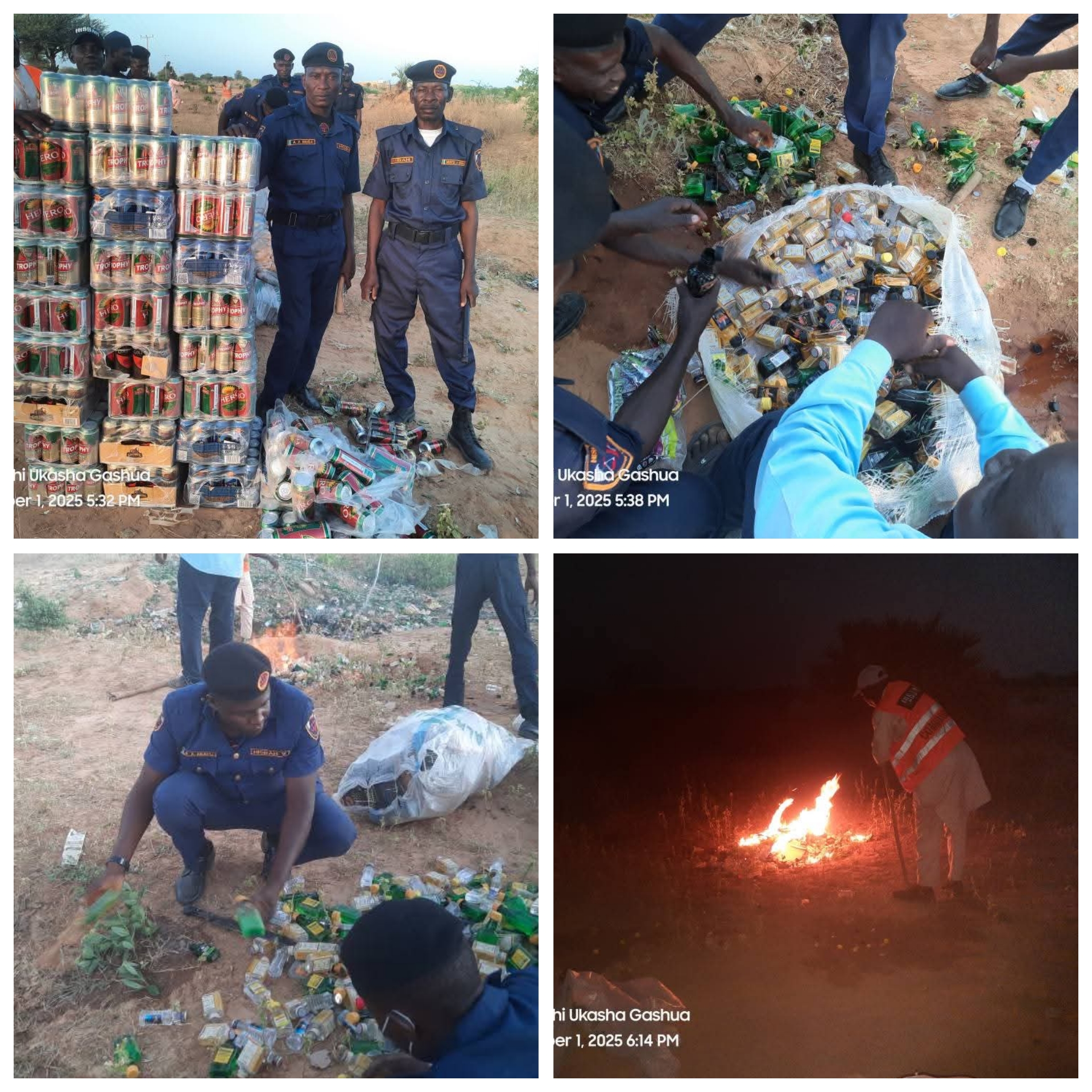 Yobe Hisbah Commission Destroys Cartons of Seized Alcohol Following Court Order