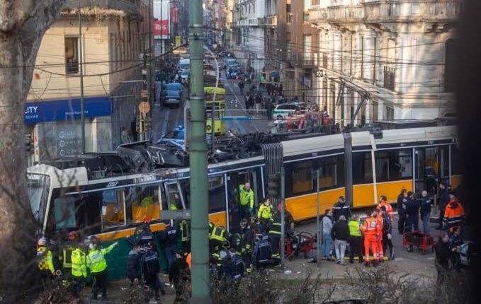 Two dead, 49 injured as tram derails and crashes into building in Milan