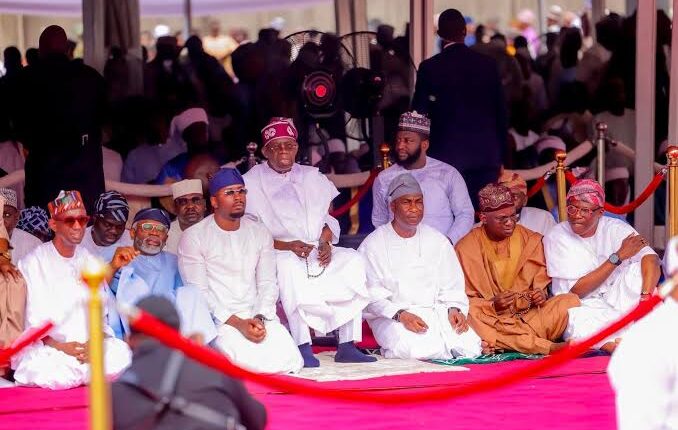 Bola Ahmed Tinubu Urges Unity, Vigilance After Eid Prayers in Lagos